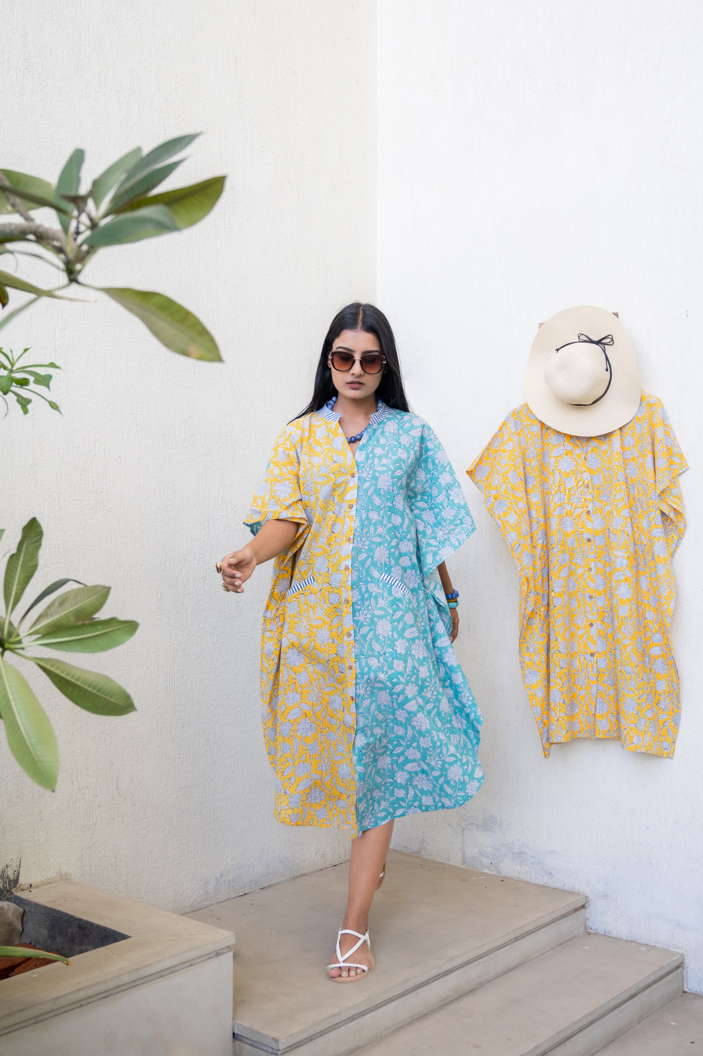 Daisy Sun and Moon Shirt Dress Kaftan