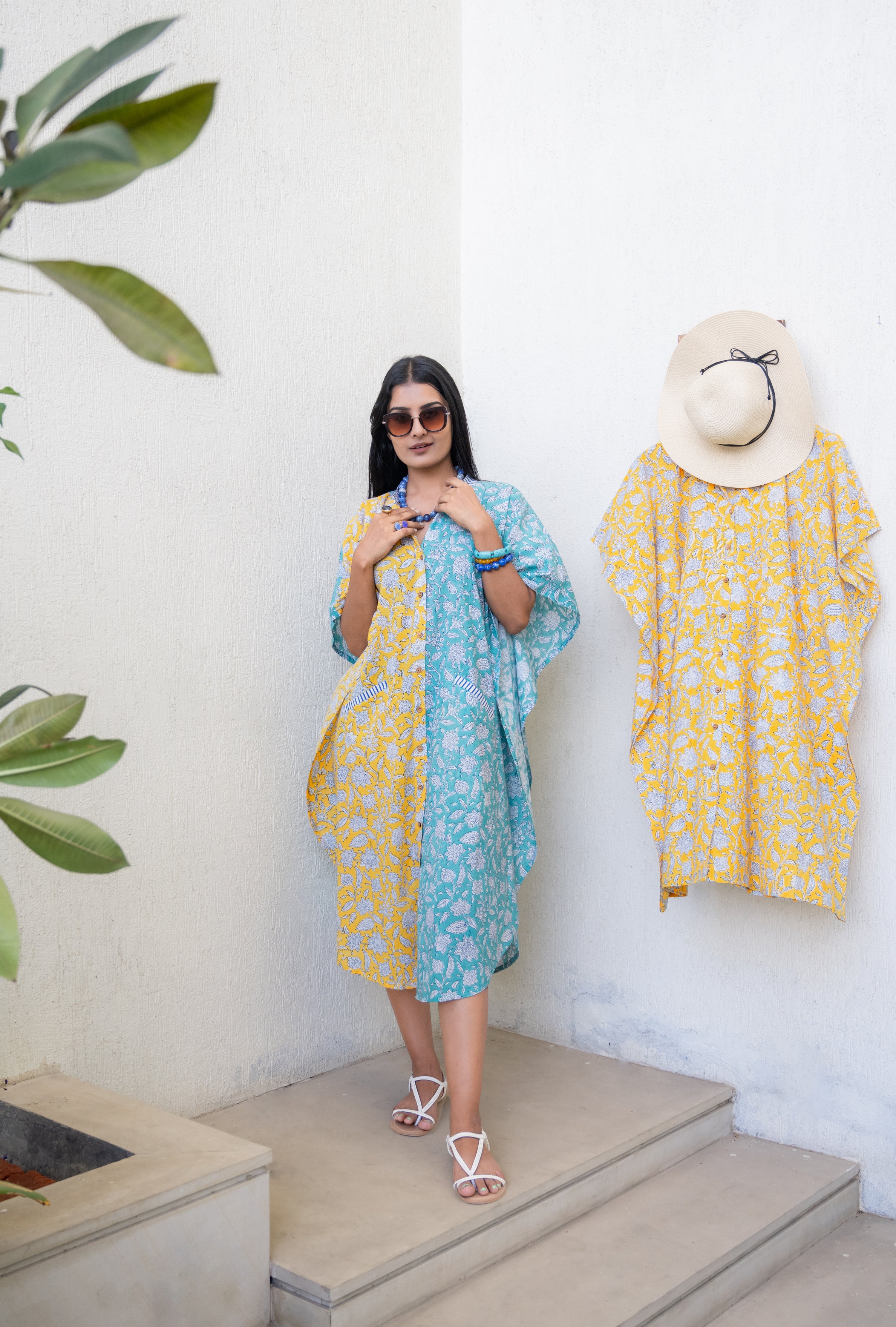 Daisy Sun and Moon Shirt Dress Kaftan