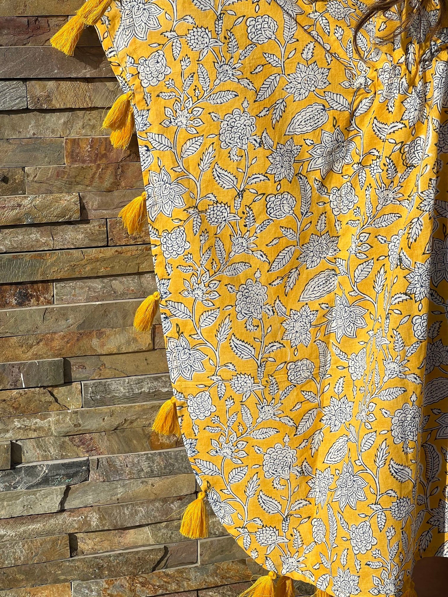 Yellow Tassel Kaftan